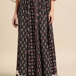 Jaitpuriya Printed A-Line Flared Pure Cotton Maxi Skirt-picture-33