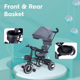 R for Rabbit Tiny Toes T30 Ace 3 in 1 Tricycle - Grey image 5