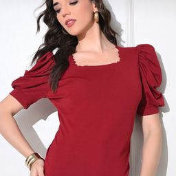 IUGA Puff Sleeve Top-image-92