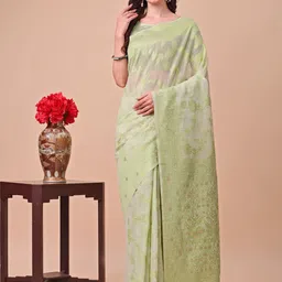 KALINI Women Woven Design Zari Cotton Saree-image-91