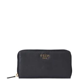 Eske Blue Casual Leather Zip Around Wallet for Women-32