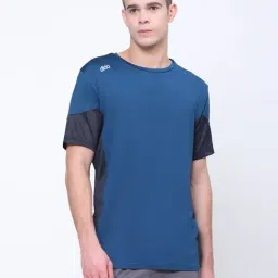 Dida Teal Polyster Regular Fit Colorblock T-Shirt-image-86
