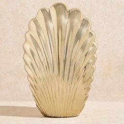 Westside Home Gold Scallop Detailed Metal Vase-image-70