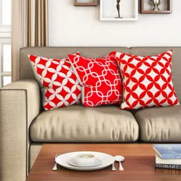 SEJ by Nisha Gupta Red & White Cushion Covers - Set of 3-22