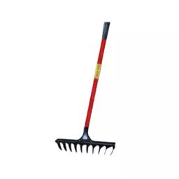 Unison 10 Teeth Mild Steel Twisted Garden Rake with Metal Shaft, 1141-10-picture-8
