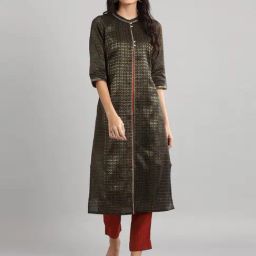 Aurelia Black Zari Work Straight Kurta-image-13