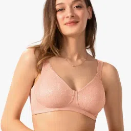 Amante Impatiens Pink Non Wired Non Padded Minimizer Bra-picture-32