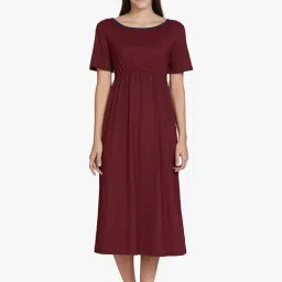 Amante Maroon Chemise Dress-image-15