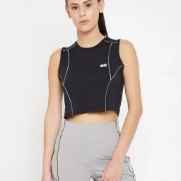 Clovia Black Slim Fit Crop Top-picture-44