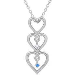 Anayra 92.5 Sterling Silver Heart Pendant with Chain for Women-picture-11