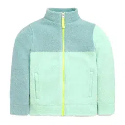 Cherry Crumble by Nitt Hyman Kids Mint Green Color Block Full Sleeves Sweatshirt-image-39