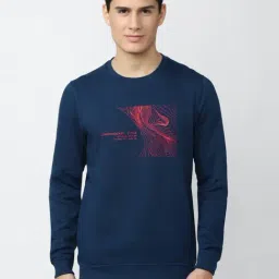 Peter England Jeans Navy Slim Fit Graphic SweatShirt-picture-43