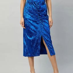 Carlton London Blue Pencil Midi Skirt-image-9