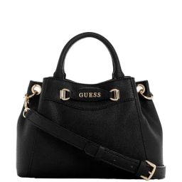 Guess Black Solid Satchel Handbag-image-56