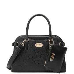 Guess Black Printed Satchel Handbag-image-67