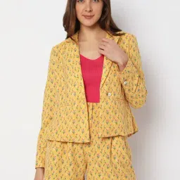 Vero Moda Mustard Floral Print Jacket-image-60