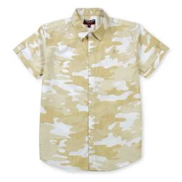 Gini & Jony Kids Beige Cotton Camouflage Shirt-image-98