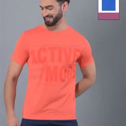 Force NXT Orange & Blue Regular Fit Printed Sports T-Shirt - Pack Of 2-image-88