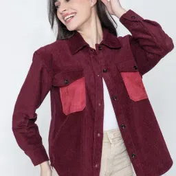 Lounge Dreams Maroon Relaxed Fit Corduroycasual shirts-picture-20