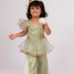 Elaisha Girls Pista Green Regular Fit Embroidery Suit Set-image-71