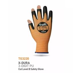 Traffi Work Gloves Orange HPPE & Polyamide for Use in Automotive Industry, Construction, Emergency Services and Logistics Size 6, TG3220-06 (1 Pair)-image-40
