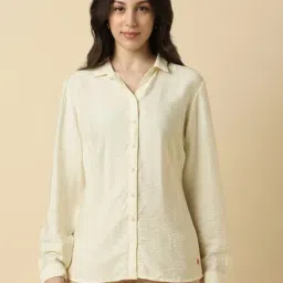 Allen Solly Beige Rayon Solid Shirt-image-46