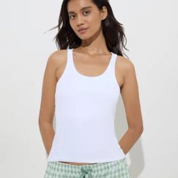 Wunderlove by Westside White Ribbed Cotton Camisole-picture-30