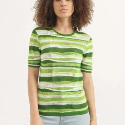 United Colors of Benetton Green Striped Top-image-27