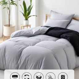 Modern Threads Microfiber Blue & Grey Twin Size Quilted Reversible Comforter image 5