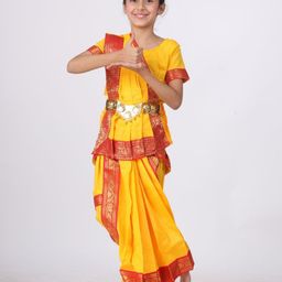 itsmycostume Girls Bharatnatyam Saree With Blouse-image-33