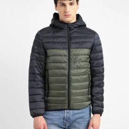 Levi's Men's Colorblock Olive Hooded Jacket-image-12