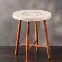 S. G. Home Multi Metal & Wood Stool Cum Side Table-image-88