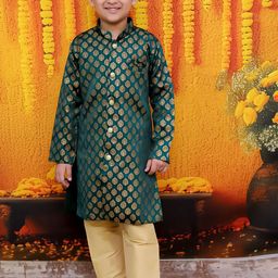 BownBee Boys Self Design Sherwani Set-8