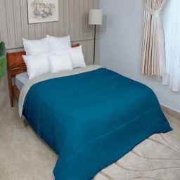 Modern Threads Microfiber Blue & Grey Queen Size Quilted Reversible Comforter image 4