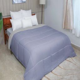 Modern Threads Microfiber Mauve & Grey Twin Size Quilted Reversible Comforter image 4