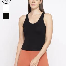 La Intimo Black, Black, Cream Inner Prankster Camisole (Pack of 3)-image-80