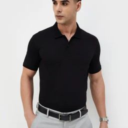Code By Lifestyle Black Regular Fit Polo T-Shirt-image-94