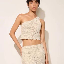 Only Beige Cotton Regular Fit Self Pattern Top-picture-6
