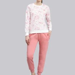 Rock.it White & Pink Cotton Floral Print Tracksuit-40