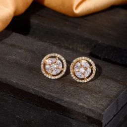 Saraf RS Jewellery Gold White AD Studded Studs Earring-image-49