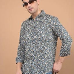 Crimsoune Club Multi-Color Cotton Slim Fit Floral-image-12