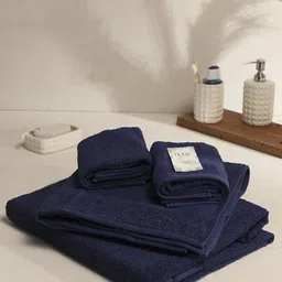Monte Carlo Navy Blue 4 Pieces Pure Cotton 380 GSM Bath Towel-image-71