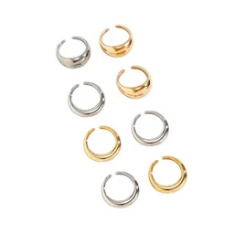 Jewels Galaxy Set Of 8 Gold-Plated & Silver-Plated Midi Adjustable Finger Rings-43