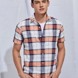 Red Flame Men Opaque Checked Casual Shirt-picture-1