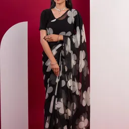KCPC BANDHANI Black Pure Georgette Sarees-picture-39