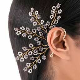 D'oro Contemporary Ear Cuff Earrings-36
