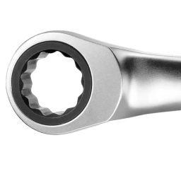 FACOM 10x11 mm Satin Chrome Stainless Steel Metric 15° Hinged Ratchet Ring Wrench, 65.10X11-2