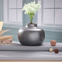 Homspurts Opulent Curve Grey Metal Flower Vase-image-96
