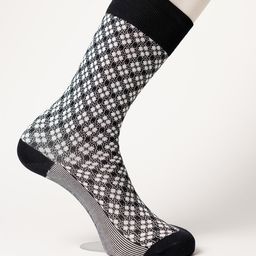 Theater Men's Plaid Dress Socks - Black-22