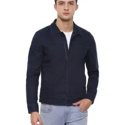 Louis Philippe Navy Full Sleeves Shirt Collar Jacket-picture-2